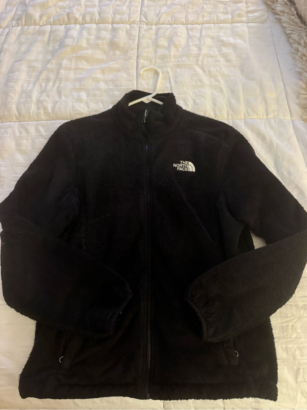 Womens north face size medium black zip up fleece